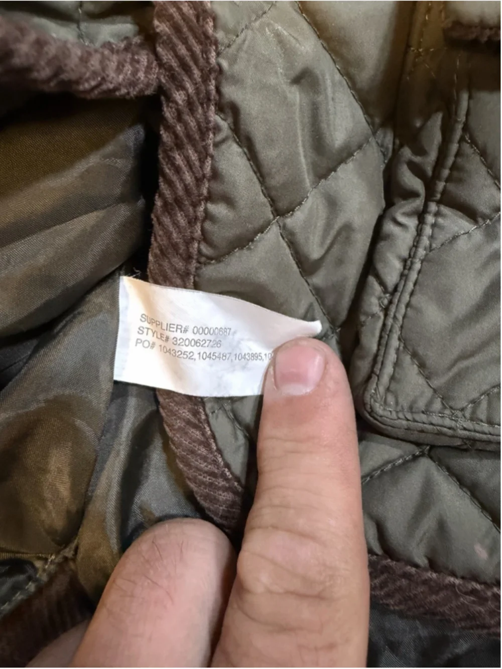 Polo by Ralph Lauren Quilted Jacket Green/Brown 12M Snap Corduroy Collar